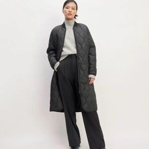 Everlane long line Black Quilted Jacket XS